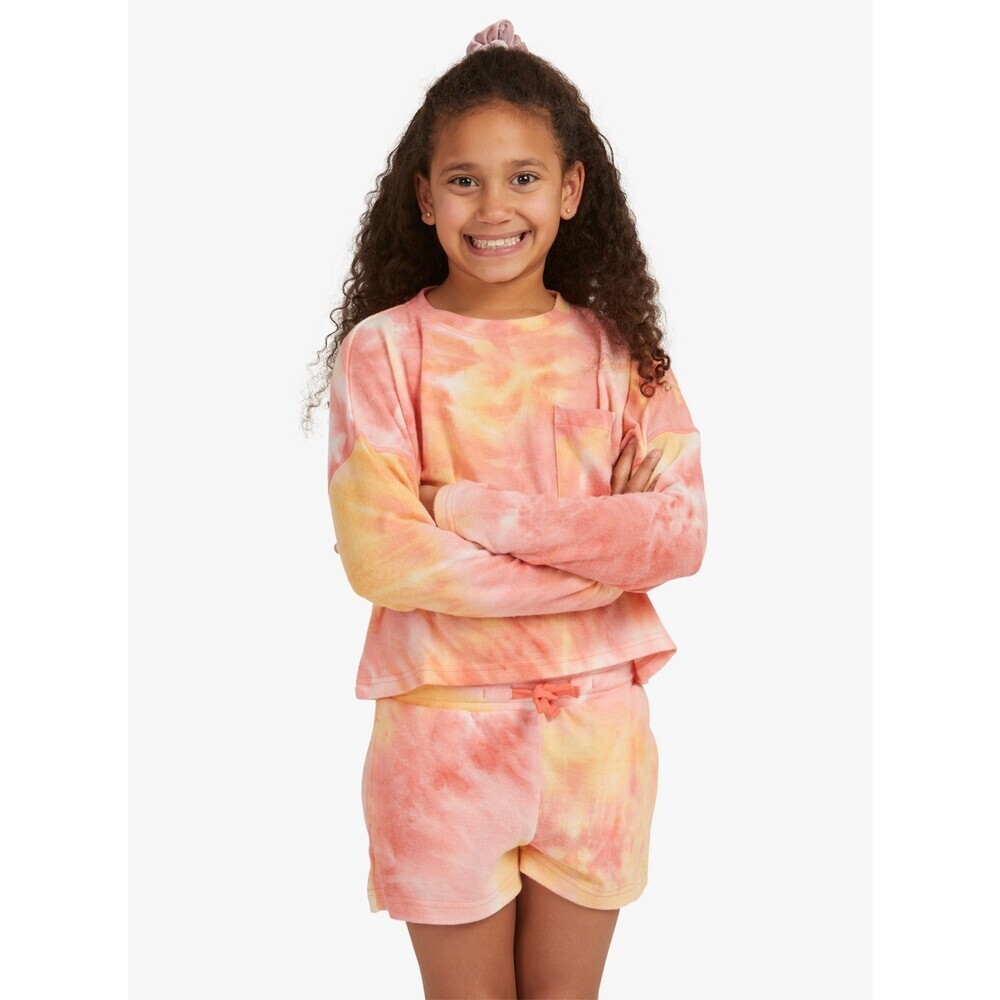 Roxy Sunshine Spirit Sweatshirt Girls 16 Orange Long Sleeve Crew Neck RED564